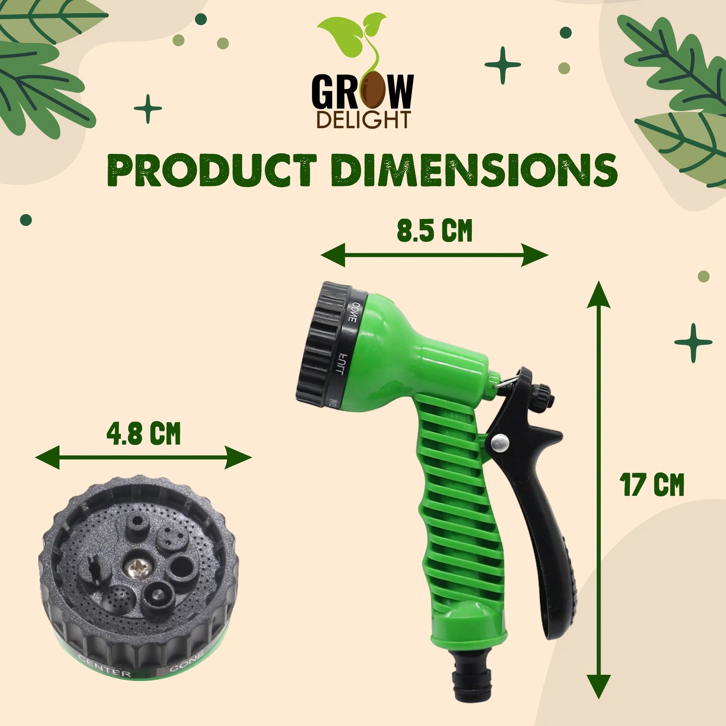 Grow Delight High Pressure Water Spray Gun for Plants & Garden