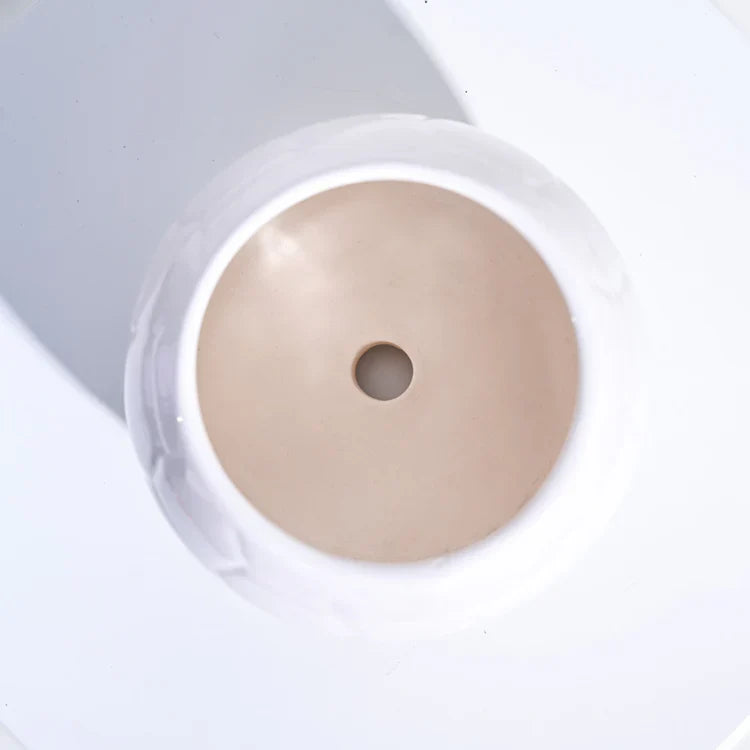 Ugaoo Football White Ceramic Pot
