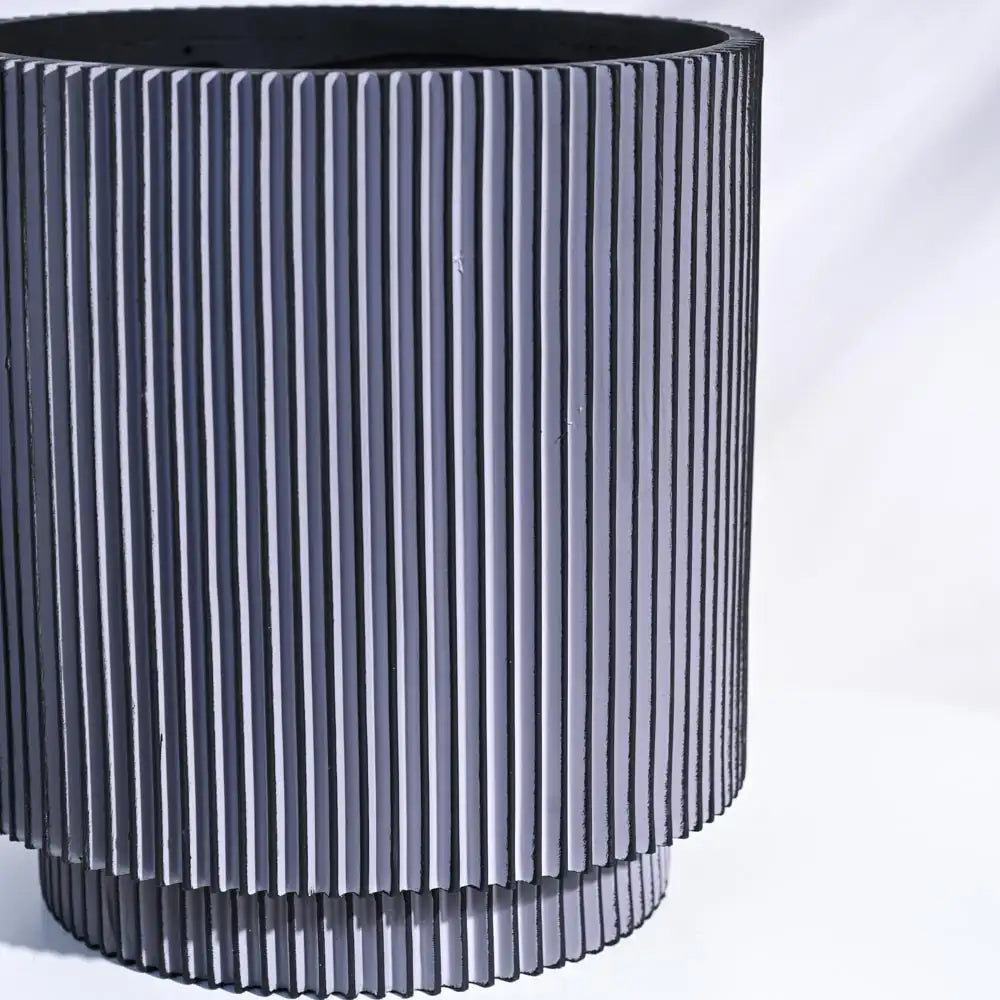 Ugaoo Planter Vase Cylinder Groove (Black)