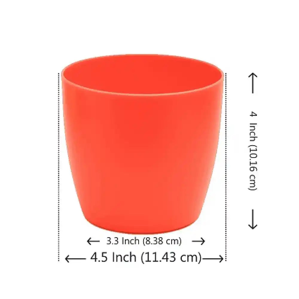 Nurserylive 4.5 Inch (11 Cm) Ronda No-1110 Round Plastic Planter (Red)