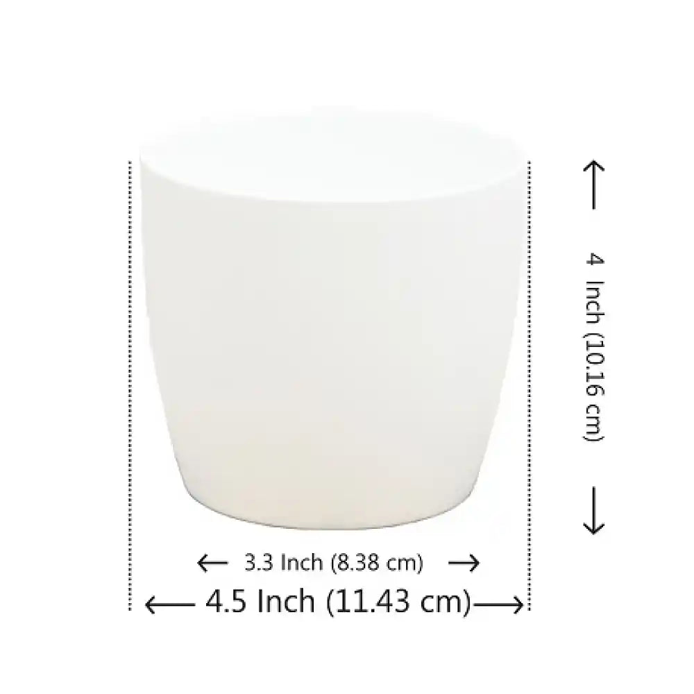 Nurserylive 4.5 Inch (11 Cm) Ronda No-1110 Round Plastic Planter (White)