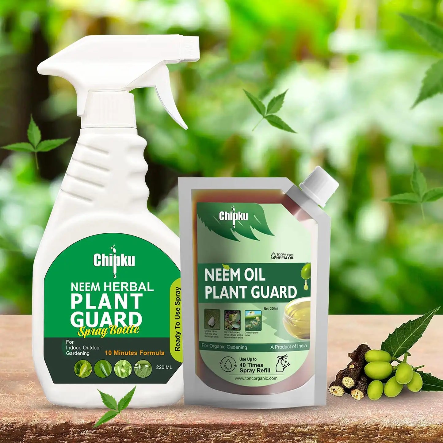 Chipku Pure Cold Pressed Water Soluble Neem Oil 200ml With Empty Spray Bottle
