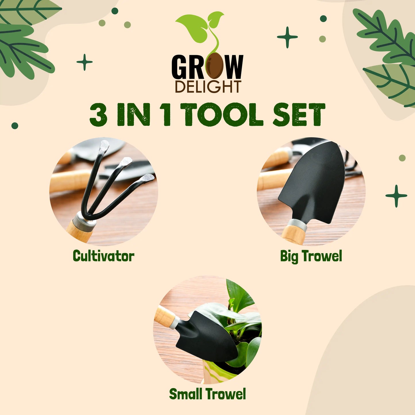 Grow Delight Gardening Tools Kit-4 piece