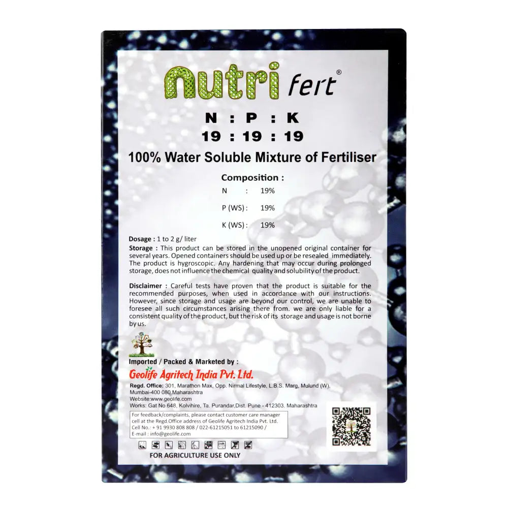 Geolife Nutri fert NPK 19:19:19 (1+1 Combo)