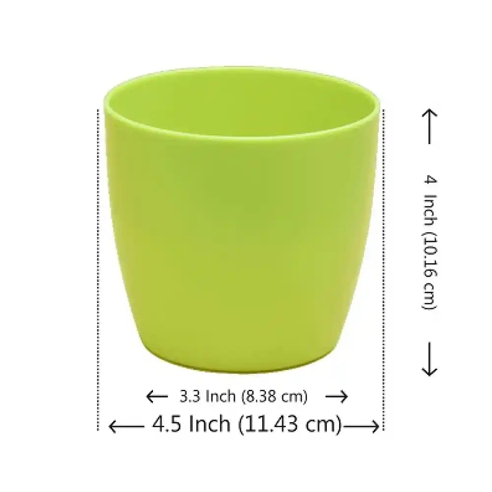 Nurserylive 4.5 Inch (11 Cm) Ronda No-1110 Round Plastic Planter (Green)