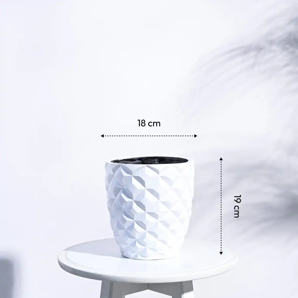 Ugaoo Planter Heraldry Vase Taper Round (White)